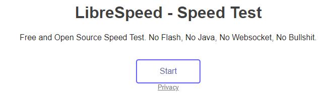click start button for testing internet speed test